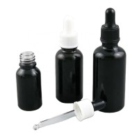 Wholesale 5ml 10ml 15ml 20ml 30ml 50ml 100ml black glass bottle with  dropper pipette for essential oil e liquid